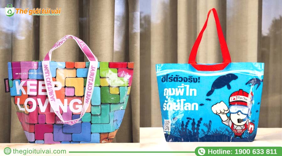 Túi PP dệt cán màng in họa tiết độc đáo, bắt mắt