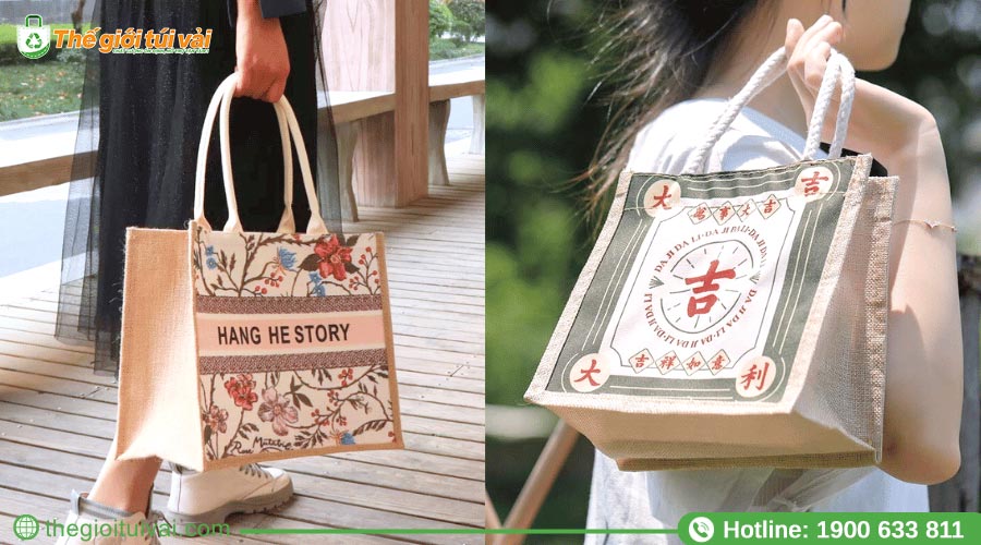 Túi vải đay đựng quà thiết kế đơn giản, tinh tế