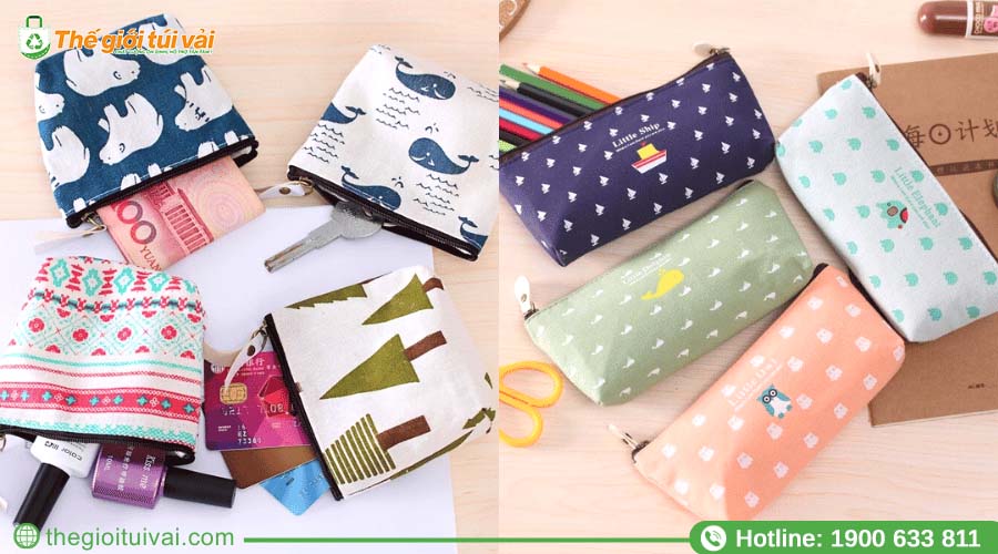 Các mẫu ví canvas phổ biến với các kích cỡ khác nhau