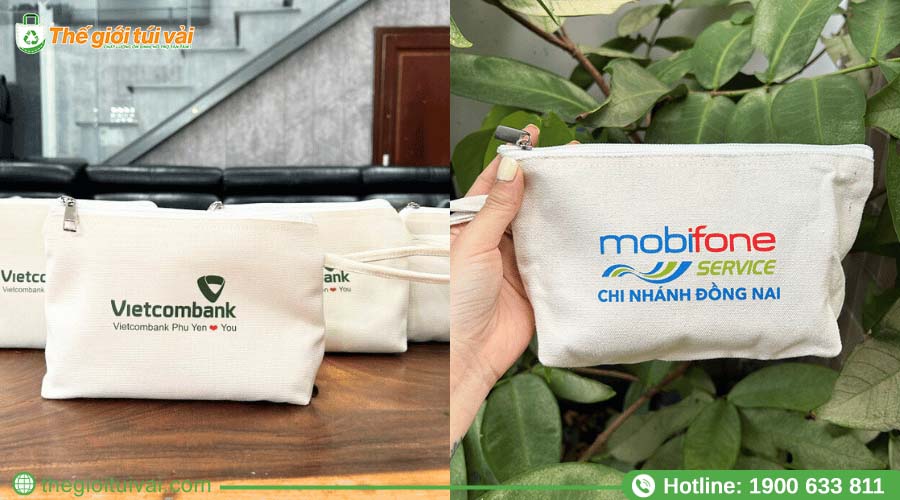 Ví canvas in logo đồng bộ nhận diện thương hiệu