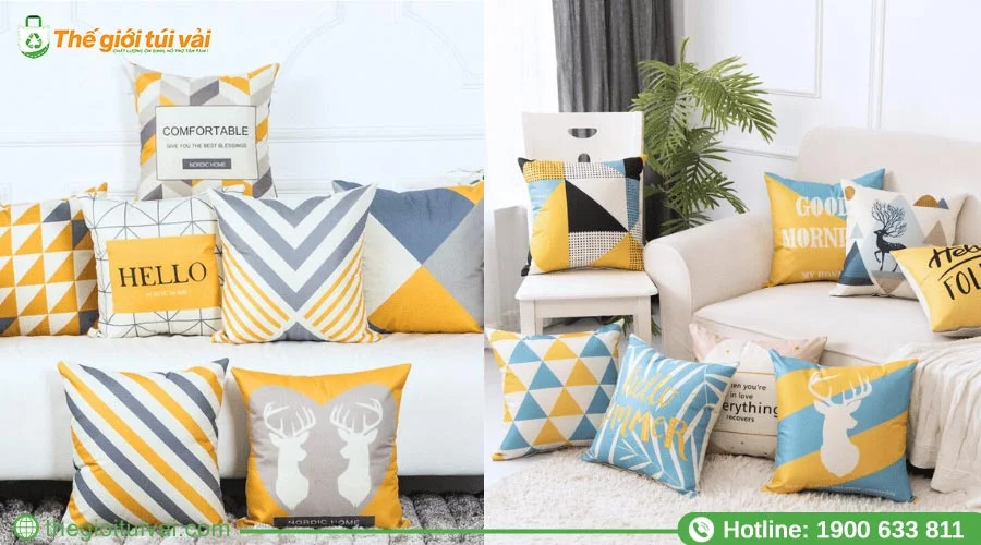 Gối canvas tựa lưng sofa được mọi người ưa chuộng sử dụng Gối canvas tựa lưng sofa được mọi người ưa chuộng sử dụng