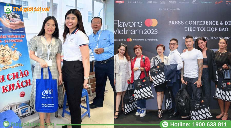 Túi vải sự kiện có quai xách chắc chắn, in logo nổi bật Túi vải sự kiện có quai xách chắc chắn, in logo nổi bật