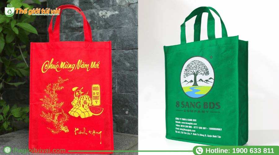 Túi vải không dệt dạng hộp có đáy vuông, chắc chắn