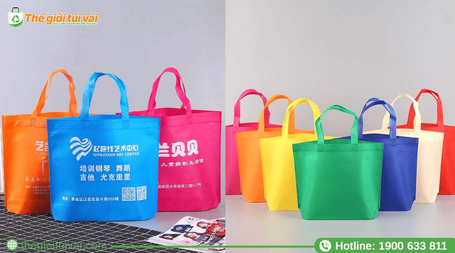 Túi vải không dệt ép nhiệt với các đường ép chắc chắn