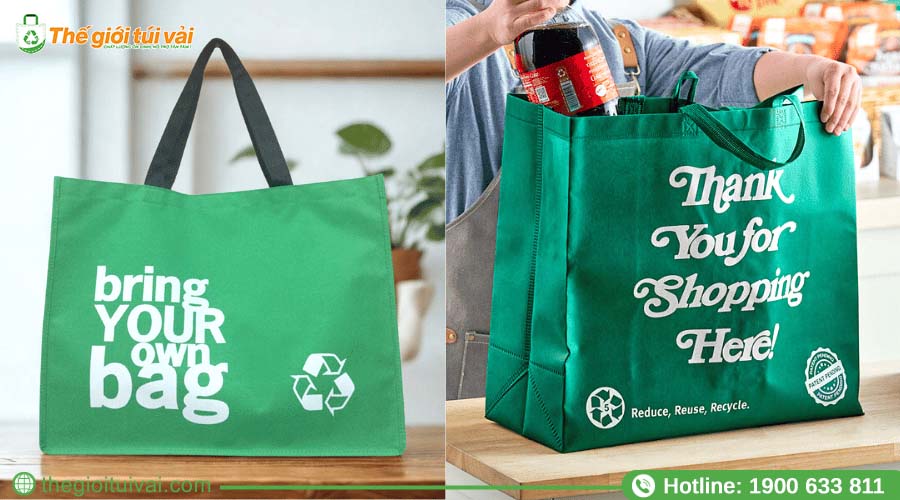 Túi vải không dệt RPET có ký hiệu tái chế