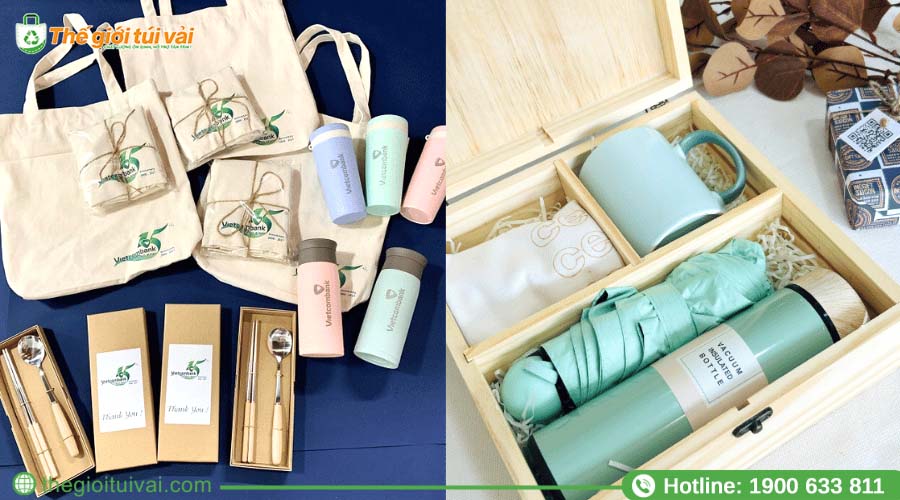 Bộ quà sức khỏe cá nhân tặng kèm túi vải