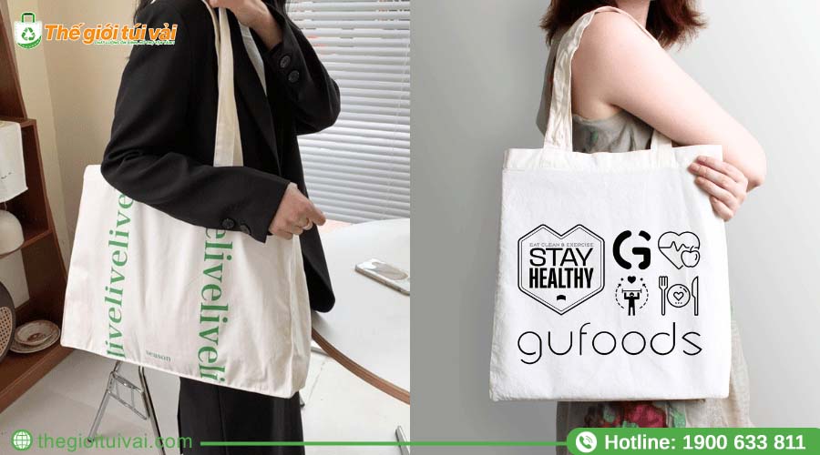 Mẫu phối túi tote canvas thiết kế cho thương hiệu mỹ phẩm