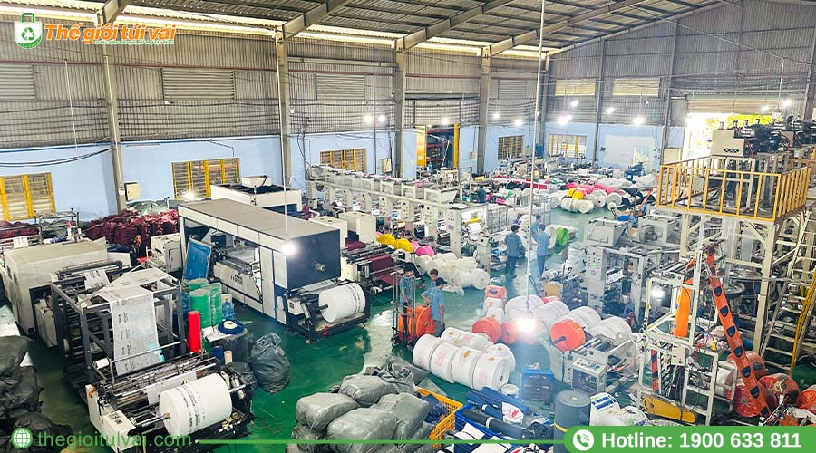 Dây chuyền sản xuất túi vải bố hiện đại tại Thế Giới Túi Vải Dây chuyền sản xuất túi vải bố hiện đại tại Thế Giới Túi Vải