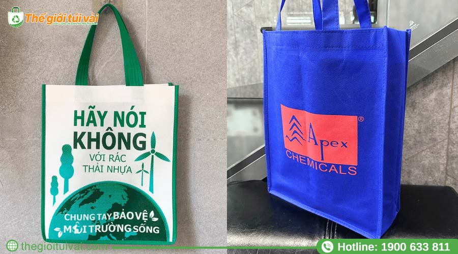 Túi vải không dệt may chỉ với đường may đều và chắc chắn