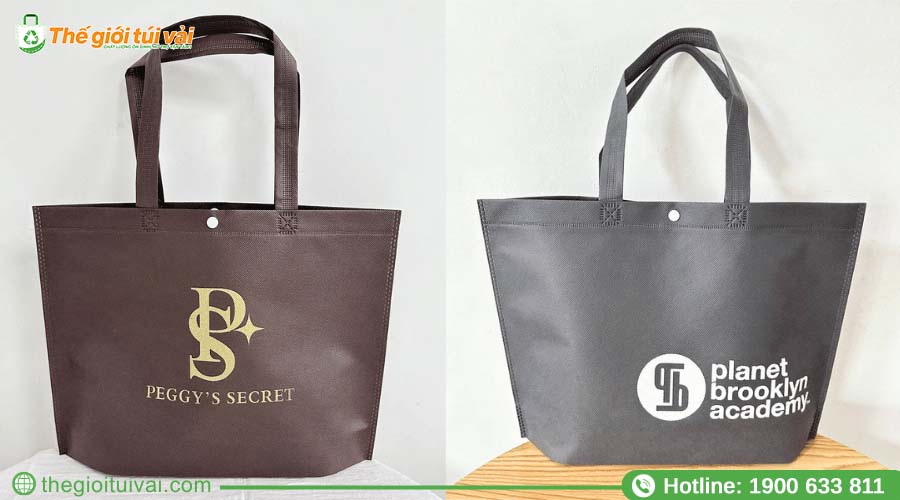 Túi vải không dệt ép nhiệt với đường viền gọn gàng