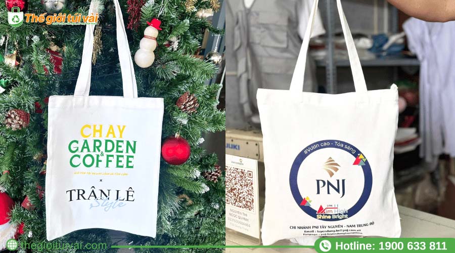 Túi vải canvas với logo được in ấn màu sắc đẹp mắt Túi vải canvas với logo được in ấn màu sắc đẹp mắt