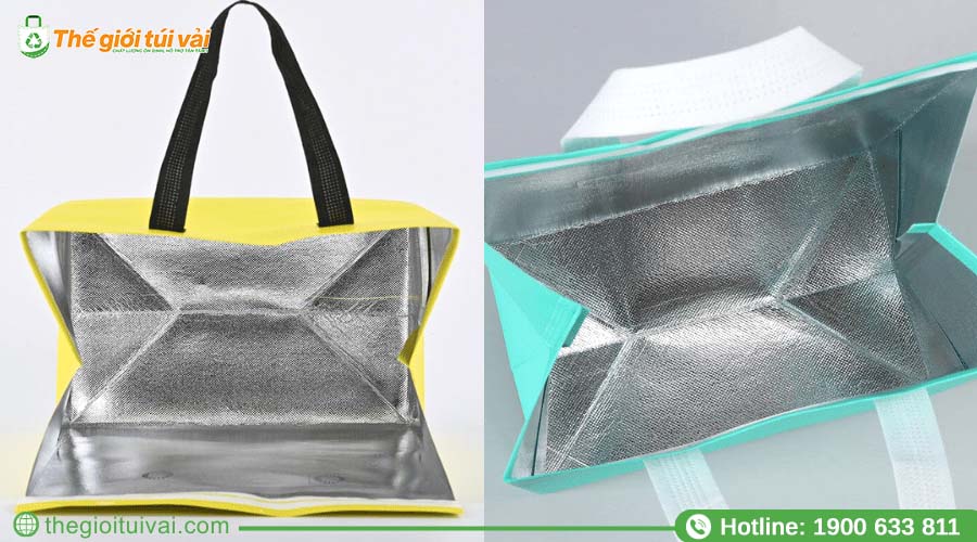 Lớp lót bạc giữ nhiệt bên trong túi vải không dệt Lớp lót bạc giữ nhiệt bên trong túi vải không dệt
