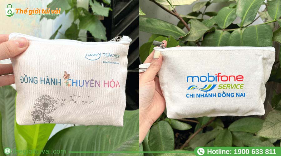 Mẫu ví vải canvas tiện dụng, thiết kế in ấn bắt mắt