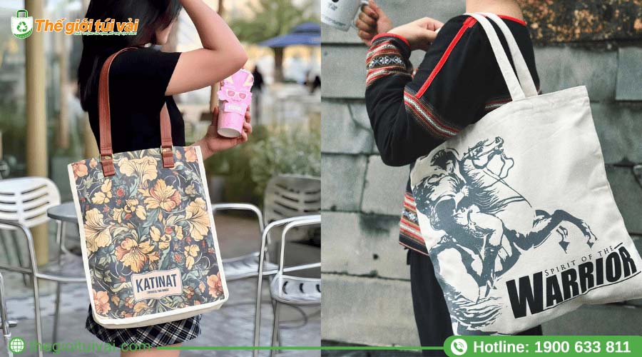 Túi canvas in họa tiết cổ điển