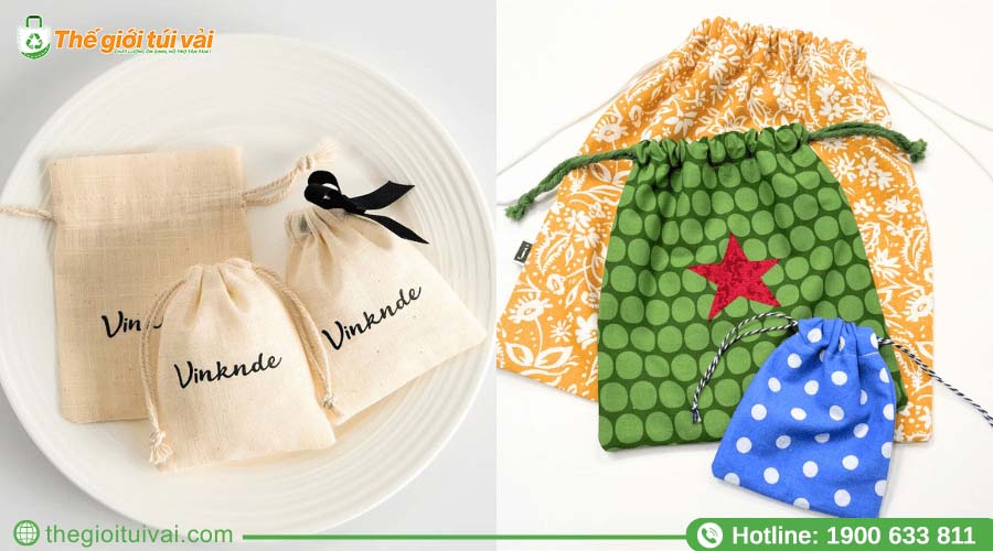 Mẫu túi canvas dây rút thiết kế đẹp mắt