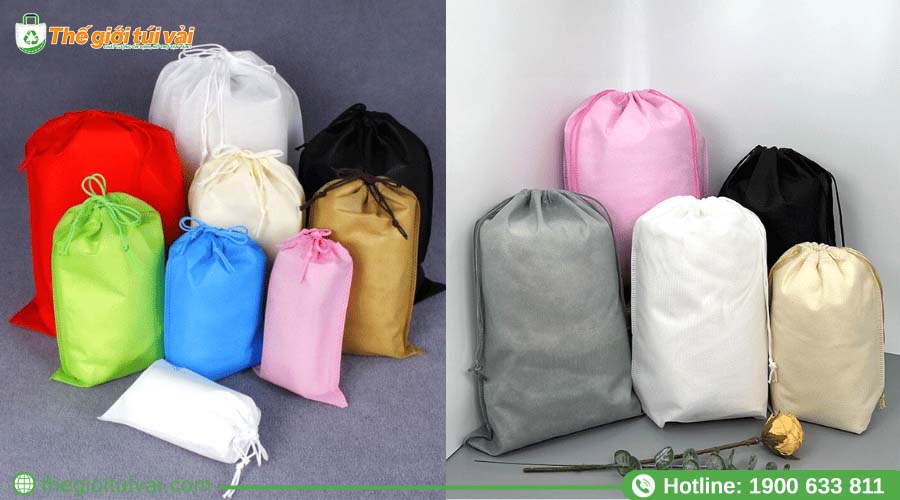 Túi vải không dệt có quai xách đục lỗ xoài trên thân túi