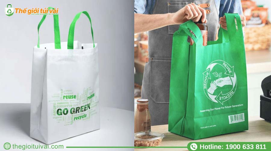 Túi vải không dệt có miệng túi được rút lại bằng dây