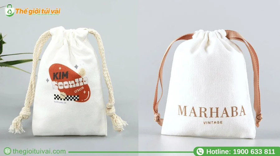 Túi vải canvas dây rút nhỏ gọn, dễ sử dụng Túi vải canvas dây rút nhỏ gọn, dễ sử dụng