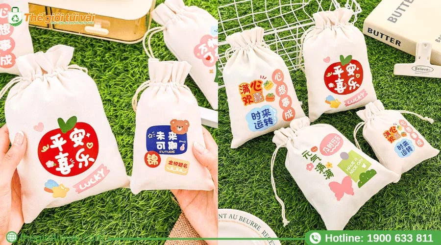 In các họa tiết trang trí tạo điểm nhấn lên bề mặt túi In các họa tiết trang trí tạo điểm nhấn lên bề mặt túi