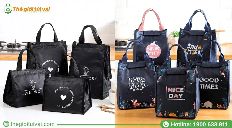 Túi đựng cơm chất liệu vải cách nhiệt Túi đựng cơm chất liệu vải cách nhiệt