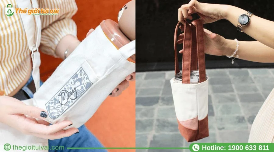 Túi vải canvas đựng ly nước Túi vải canvas đựng ly nước