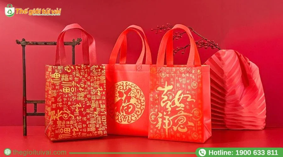 Kích thước thường được lựa chọn sản xuất túi vải chúc mừng năm mới