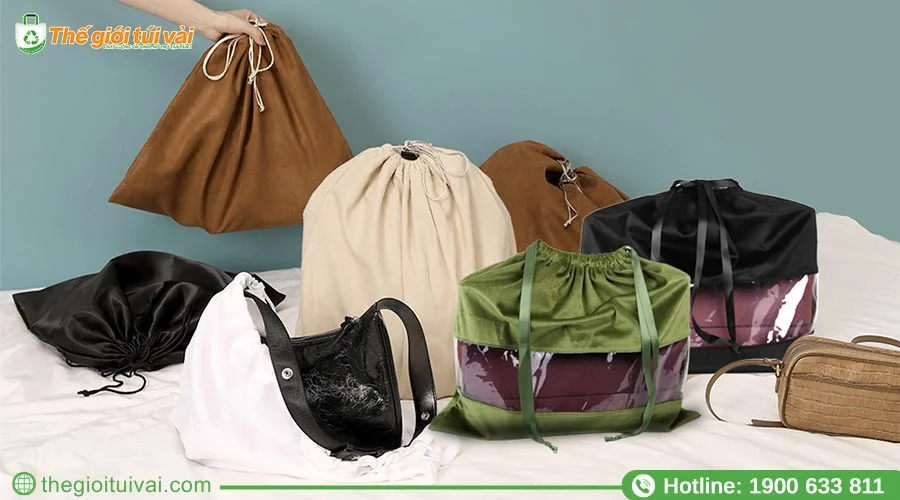 Túi vải đựng túi xách dây rút bảo quản túi khỏi trầy xước và bụi bẩn Túi vải đựng túi xách dây rút bảo quản túi khỏi trầy xước và bụi bẩn