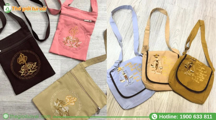 Kích thước thông dụng túi đi chùa Phật giáo