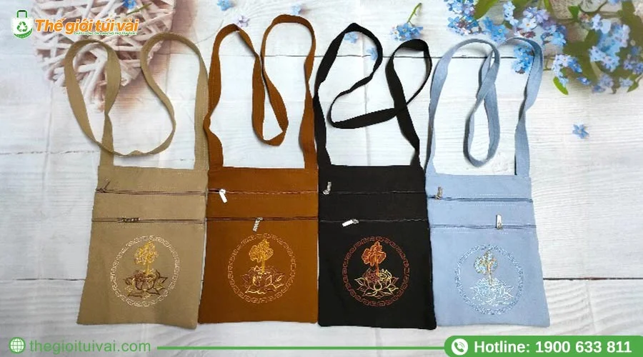 Màu sắc và họa tiết túi vải Phật giáo đặc trưng