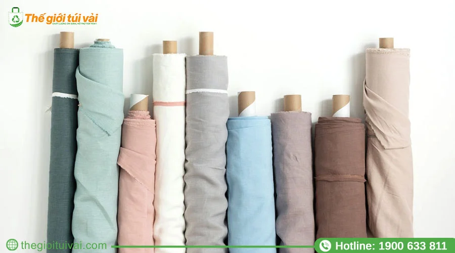 Vải linen được quấn thành từng cuộn