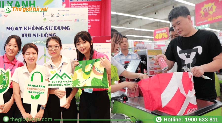 Túi vải đi siêu thị được khách hàng sử dụng thường xuyên