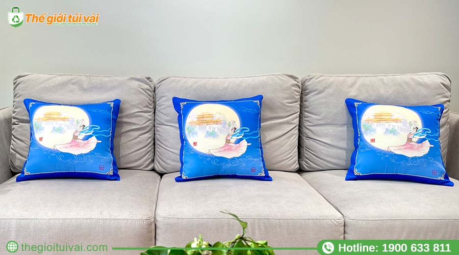 Gối canvas in hình minh họa phong cách sáng tạo dành cho sự kiện